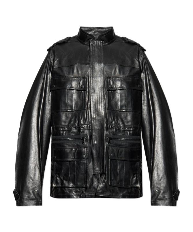 ユウガBALMAIN 黒 レザージャケット Lightweight lambskin leather biker jacket black black - Men | BALMAIN