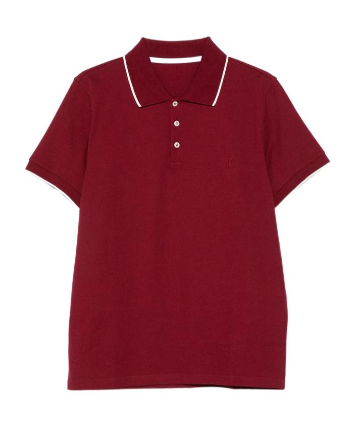 サンローランポロシャツ Cassandre Polo Shirt in Piqué in Black | Saint Laurent | YSL EN-US