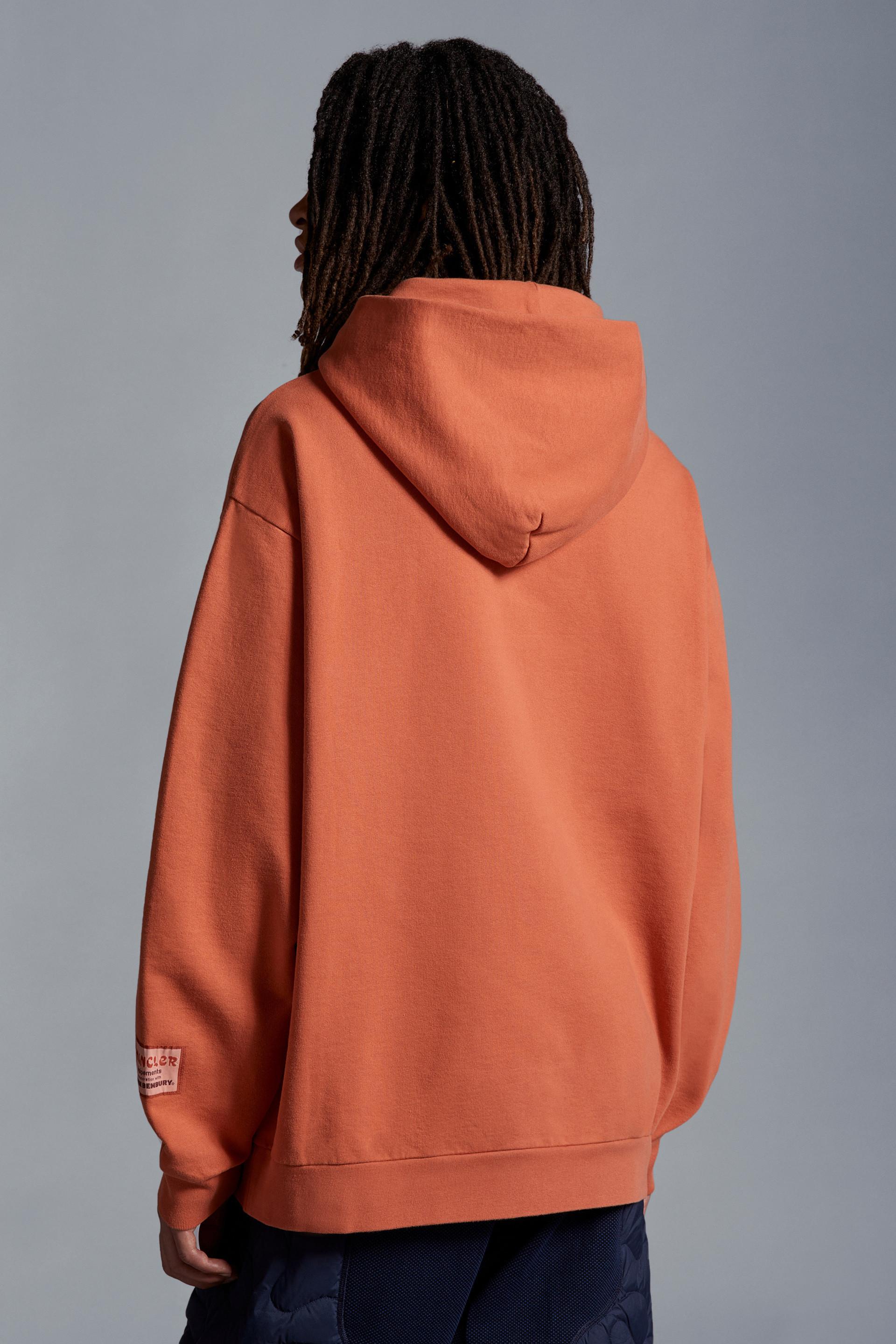 Moncler Logo Hoodie in Orange for Men | Lyst UK