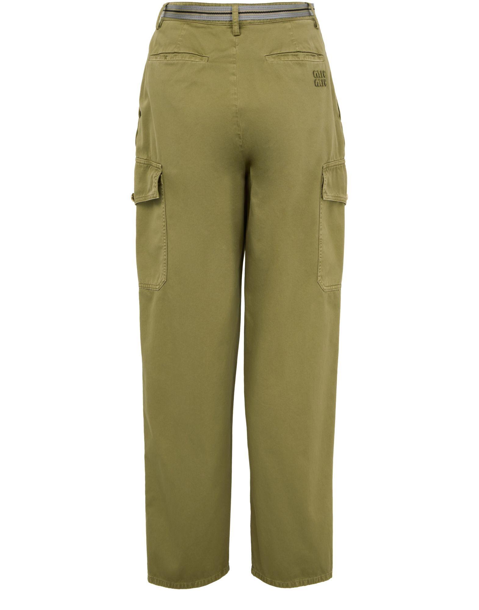 miu miu カーゴパンツ カーキ Miu Miu Pants for Women | Online Sale up to 83% off | Lyst