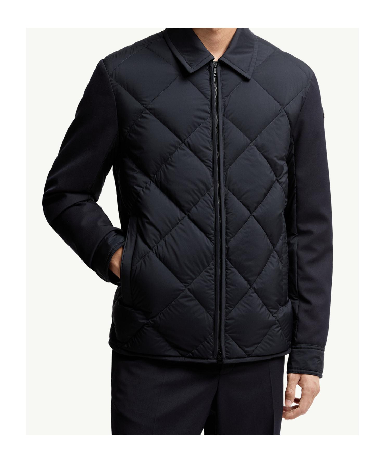 Moncler Aiguille Diamond-Quilted Down Shirt Jacket in Blue for Men 