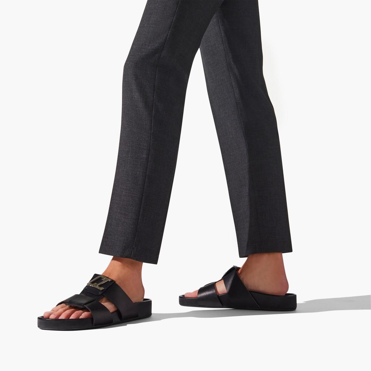 Christian Louboutin Dhabubizz Logo Plaque Sandals in Black