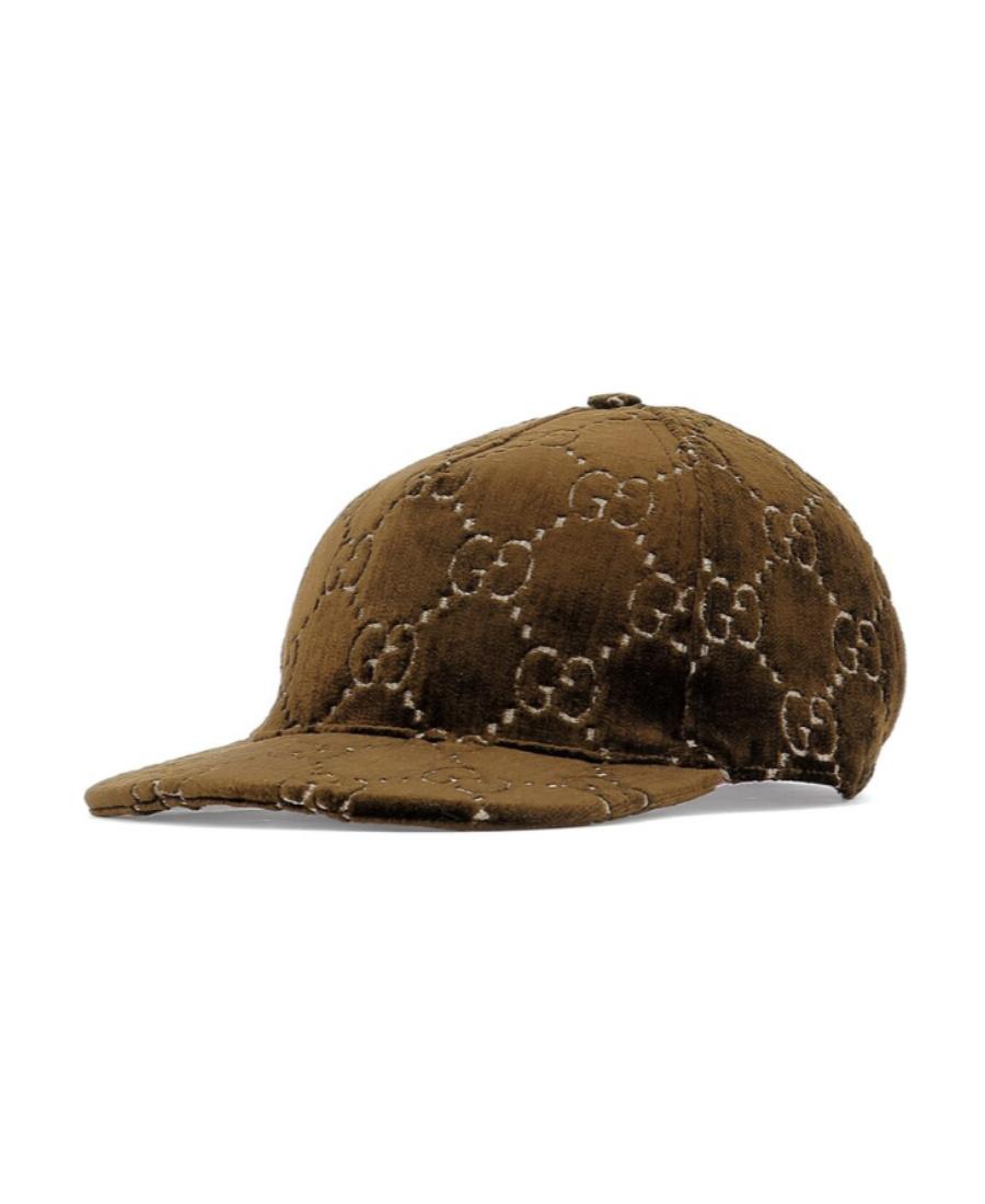 Gucci Gg Velvet Baseball Hat in Brown | Lyst