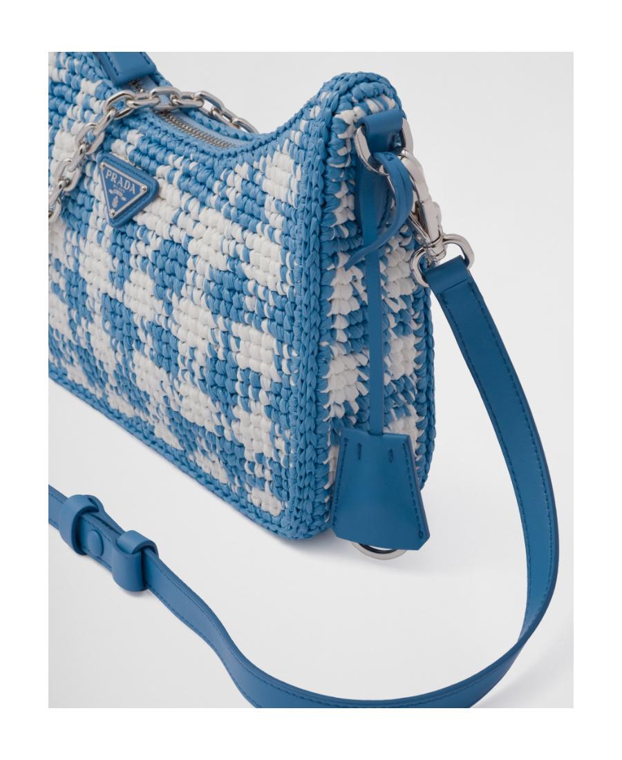 Prada Re-Edition Raffia Mini-Bag in Blue | Lyst