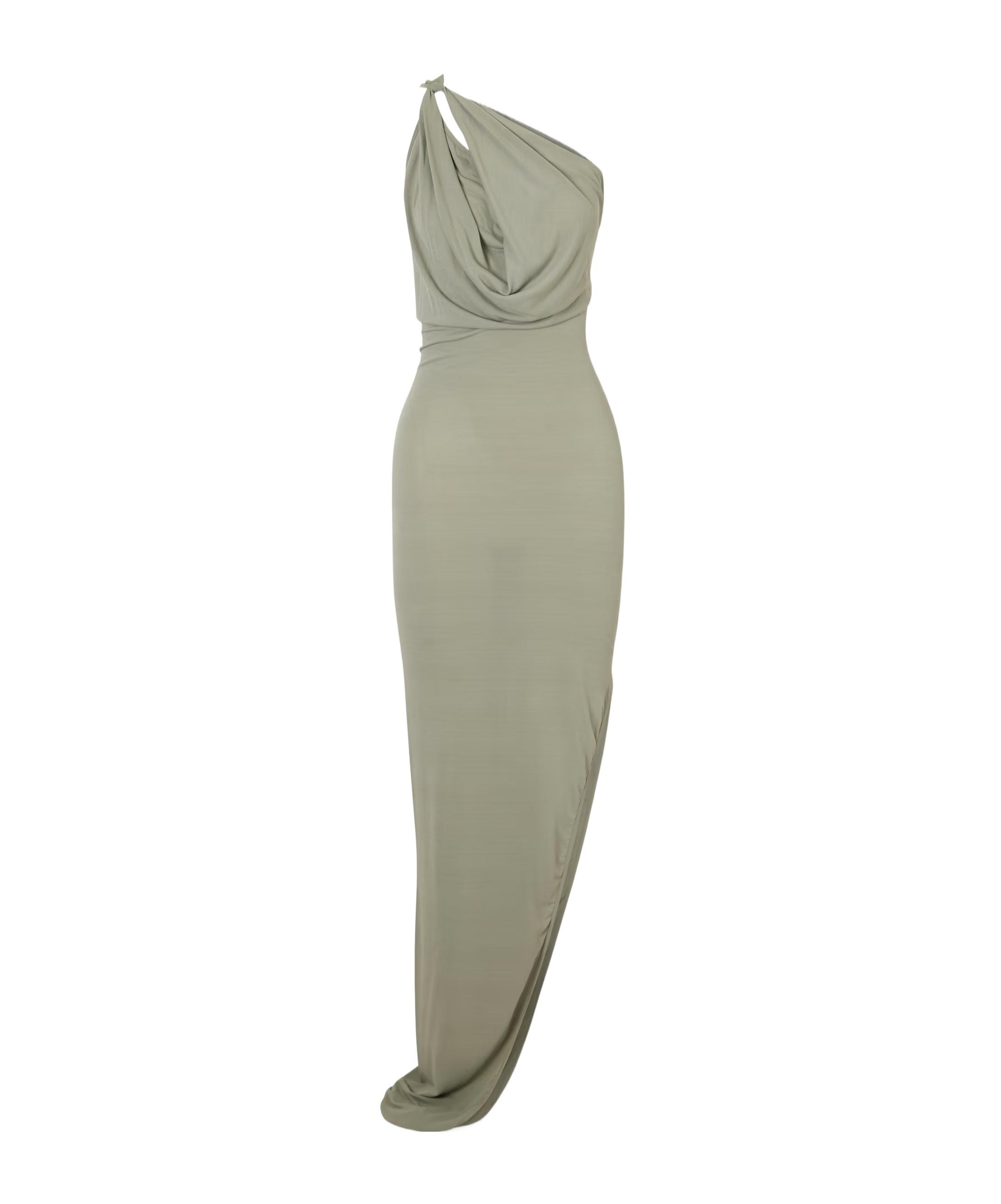 green emerald velvet dress Rick Owens // FW 2012 Mountain Khaki Green Drape Dress  VSP Consignment