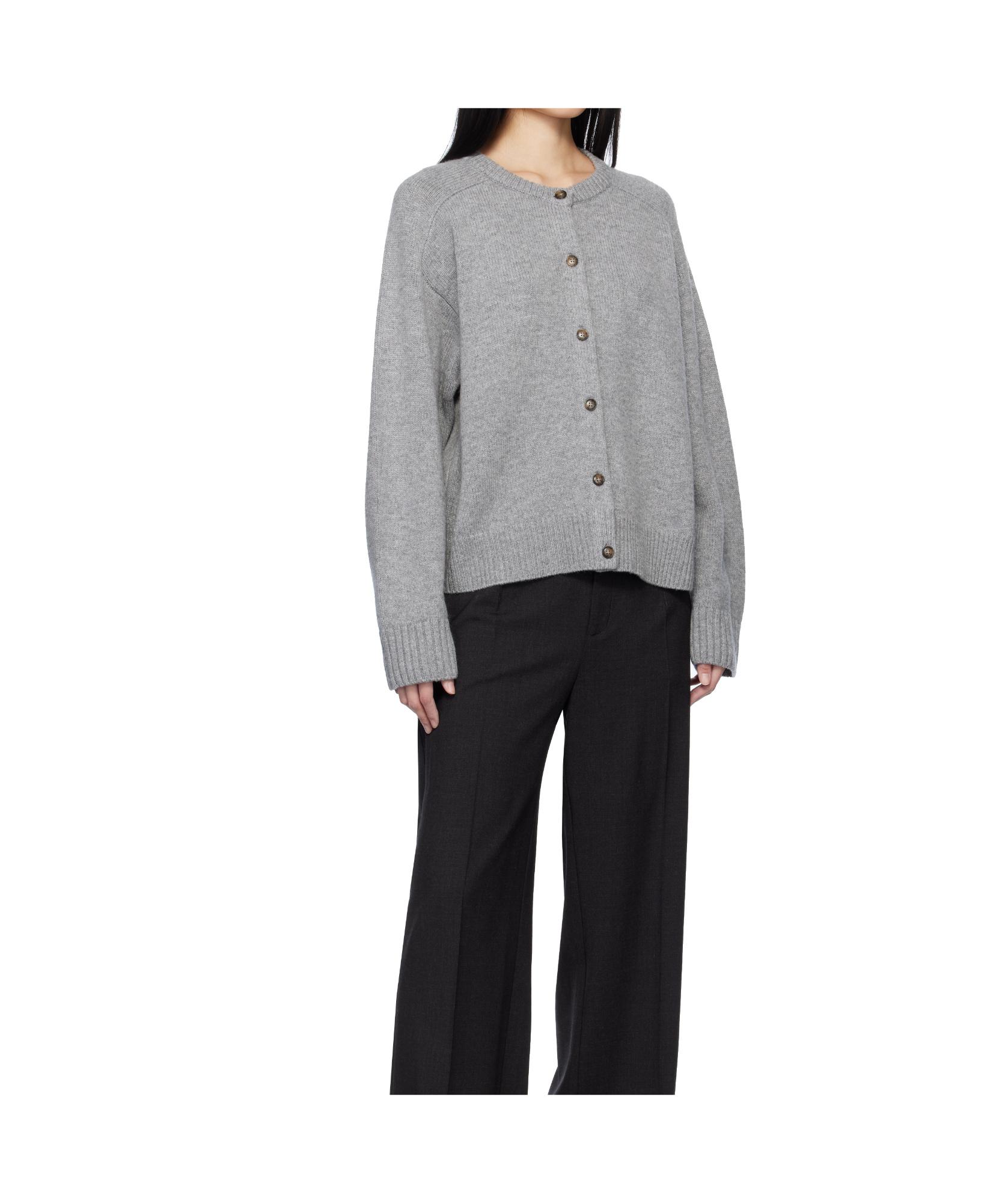 Loulou de Saison Crew Neck Cardigan in Gray Lyst