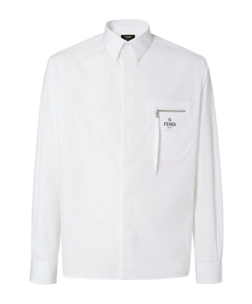 FENDI ロゴ入りホワイトシャツ fendi-F0QA0-Cotton-Shirt.jpeg