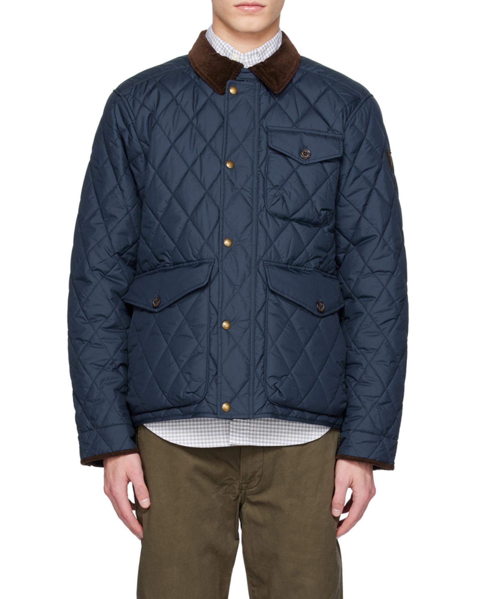 Polo Ralph Lauren Diamond Quilted Field Jacket in Blue for Men | Lyst