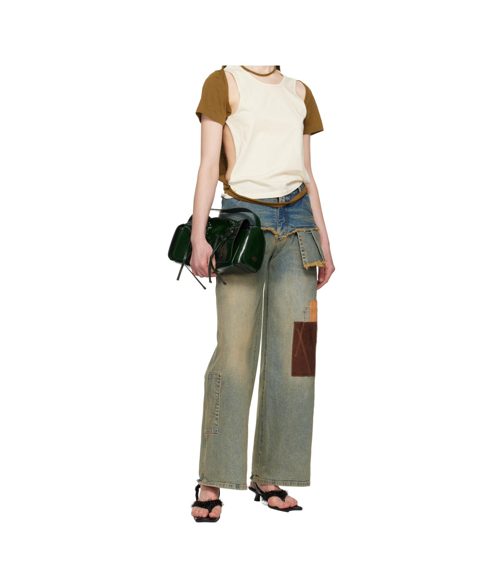 【ANDERSSON BELL】 PATCHWORK DENIM PLEATS SKIRT JEANS PATCHWORK DENIM PLEATS SKIRT JEANS apa799w(WASHED BLUE