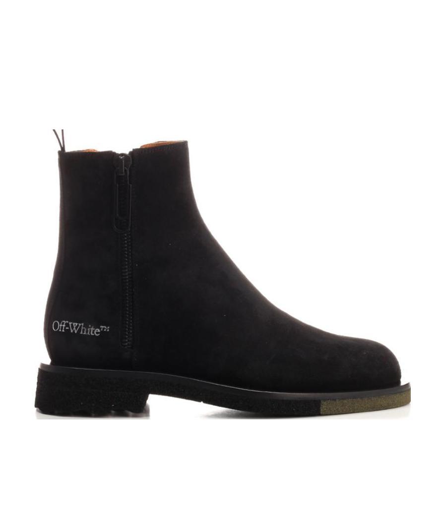 Virgil Abloh “Off - White” Suede Chelsea Zip Boots OFF-WHITE c/o VIRGIL ABLOH Tan Suede Leather Men main image 4