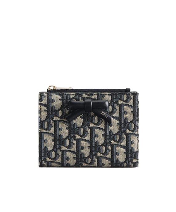Dior Oblique Bow Dahlia ディオール オブリーク Dior Oblique Bow Dahlia Wallet in Black | Lyst