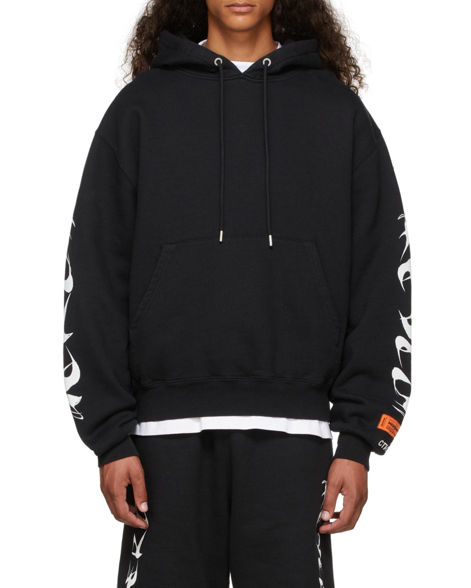 HERON PRESTON Heron Logoパーカー Navy blue Logo hoodie Heron Preston - SchaferandweinerShops