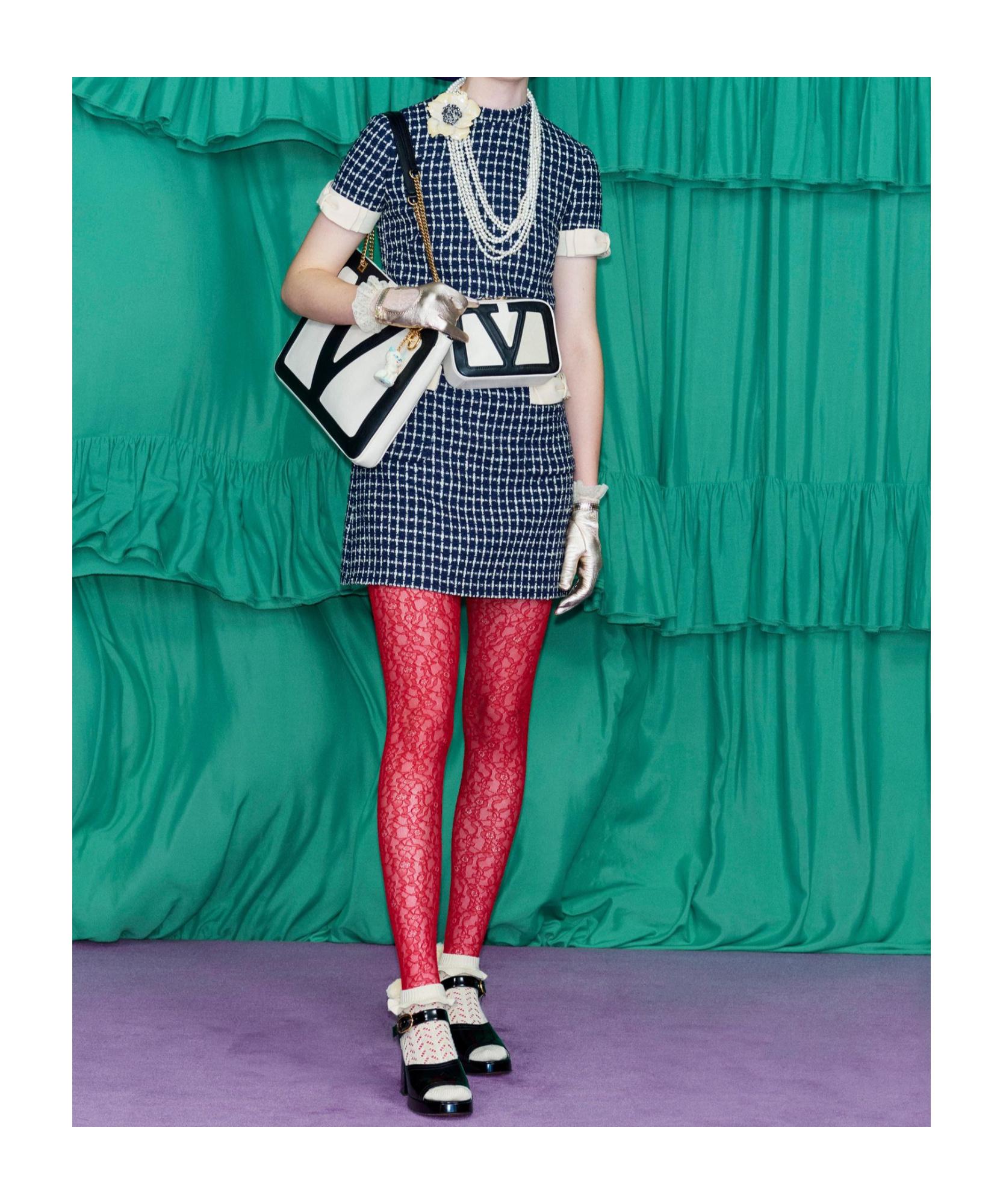 【関税&送料込】Valentino Garavani Rebrode Lace Tights Valentino Garavani Rebrodé Lace Tights | Red | FARFETCH