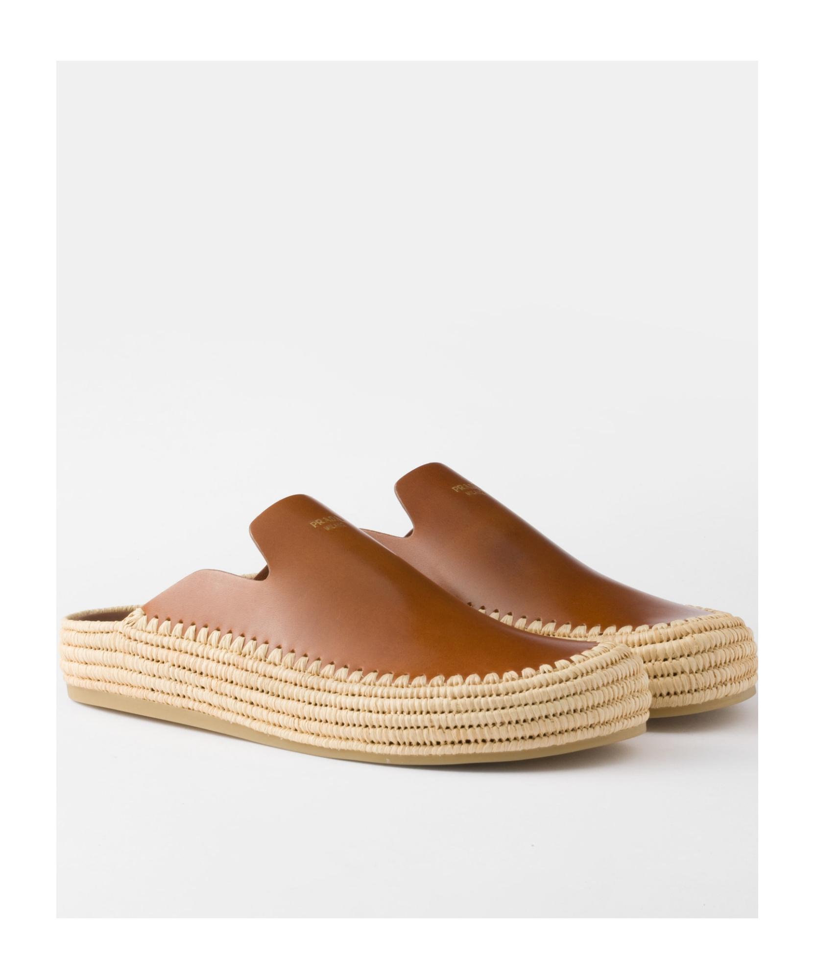 Prada Leather Mules in Brown for Men | Lyst