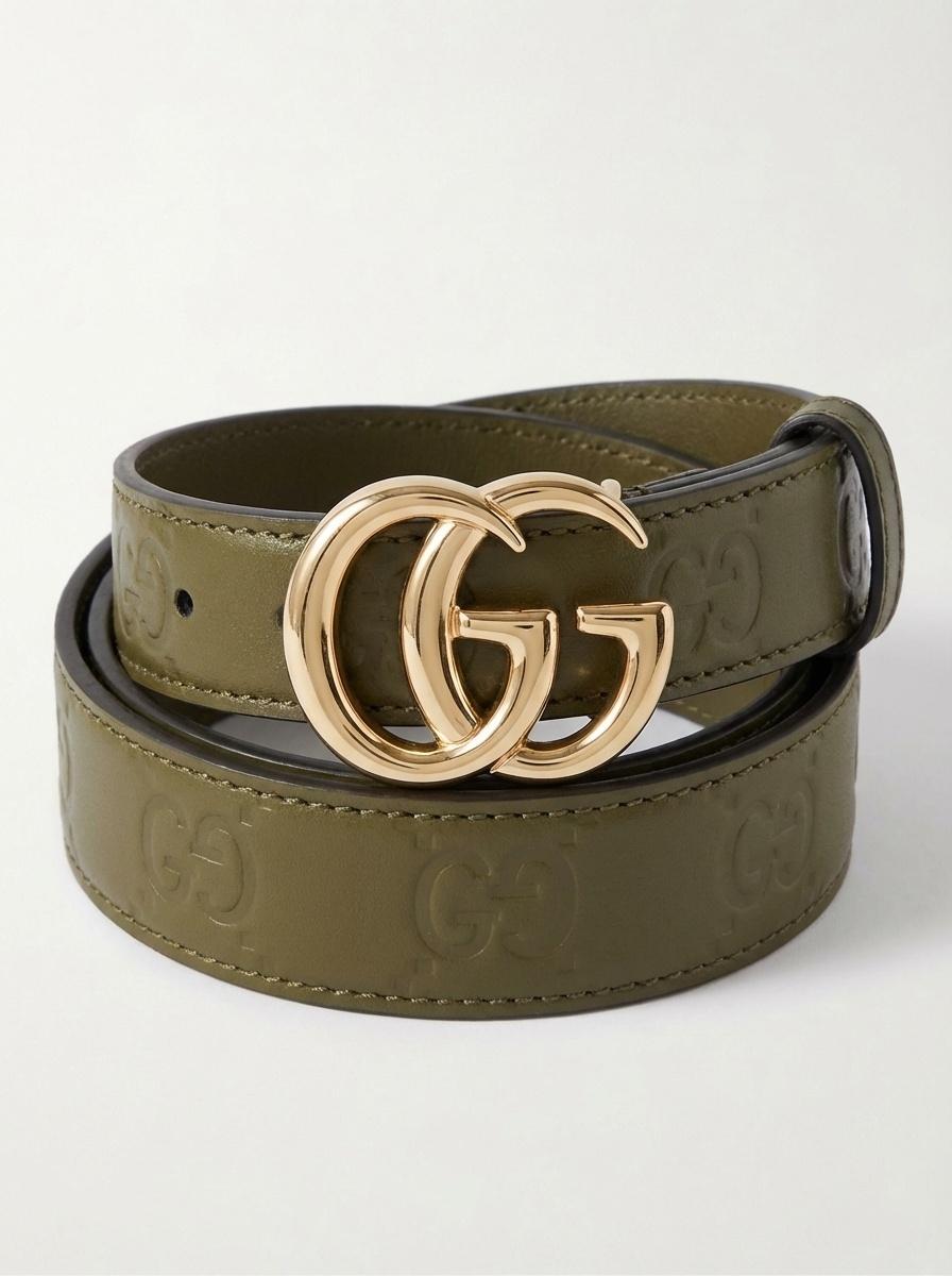 slim fit dress slacks Green Obi belt soft genuine leather wrap belt