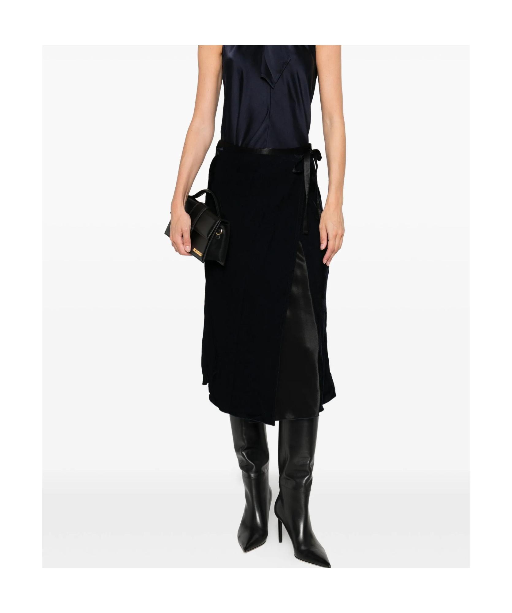 スカート FORTE FORTE Women Mid Skirts 9930 BLACK Black Forte Forte crystal-embellished Flared Midi Skirt | Black