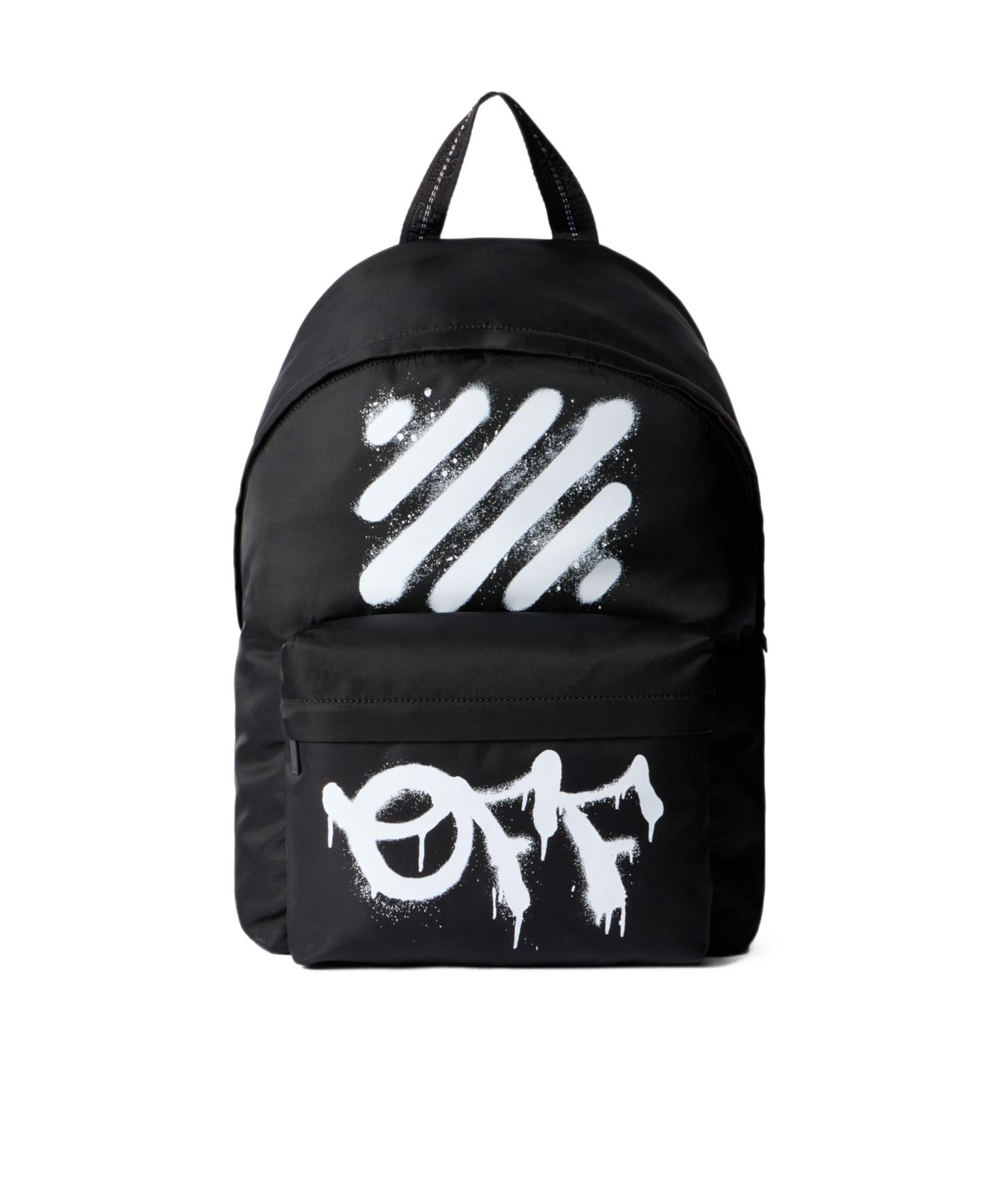 Off-White c/o Virgil Abloh Logo Printed Zip-Up Backpack in Black