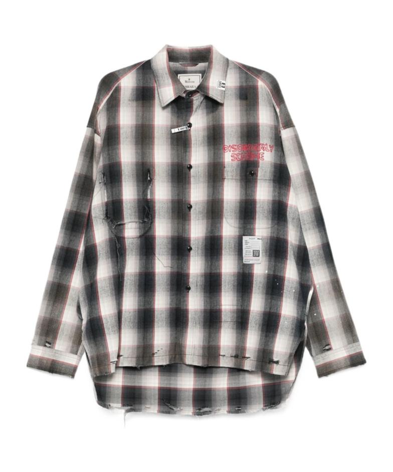 シャツ [GAKIHARA] KARIYA VINTAGE CHECK SHIRTS Maison Mihara Yasuhiro Vintage Like Check Shirt in Gray for