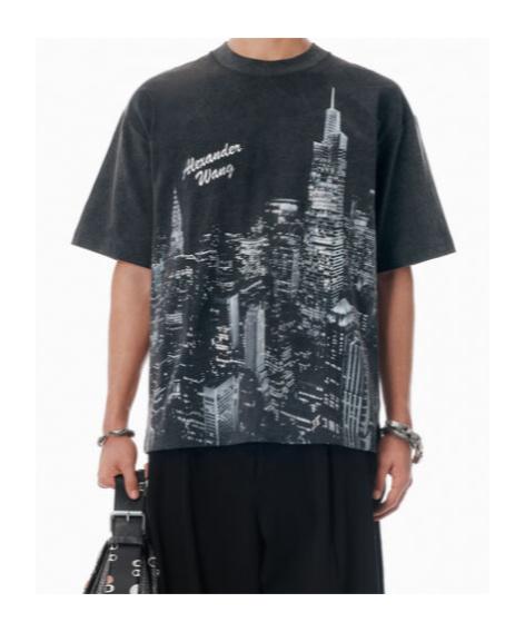 ユニセックス☆【Alexander Wang】SKYLINE LOGO UNISEX T-SHIRT ユニセックス☆【Alexander Wang】SKYLINE LOGO UNISEX T-SHIRT