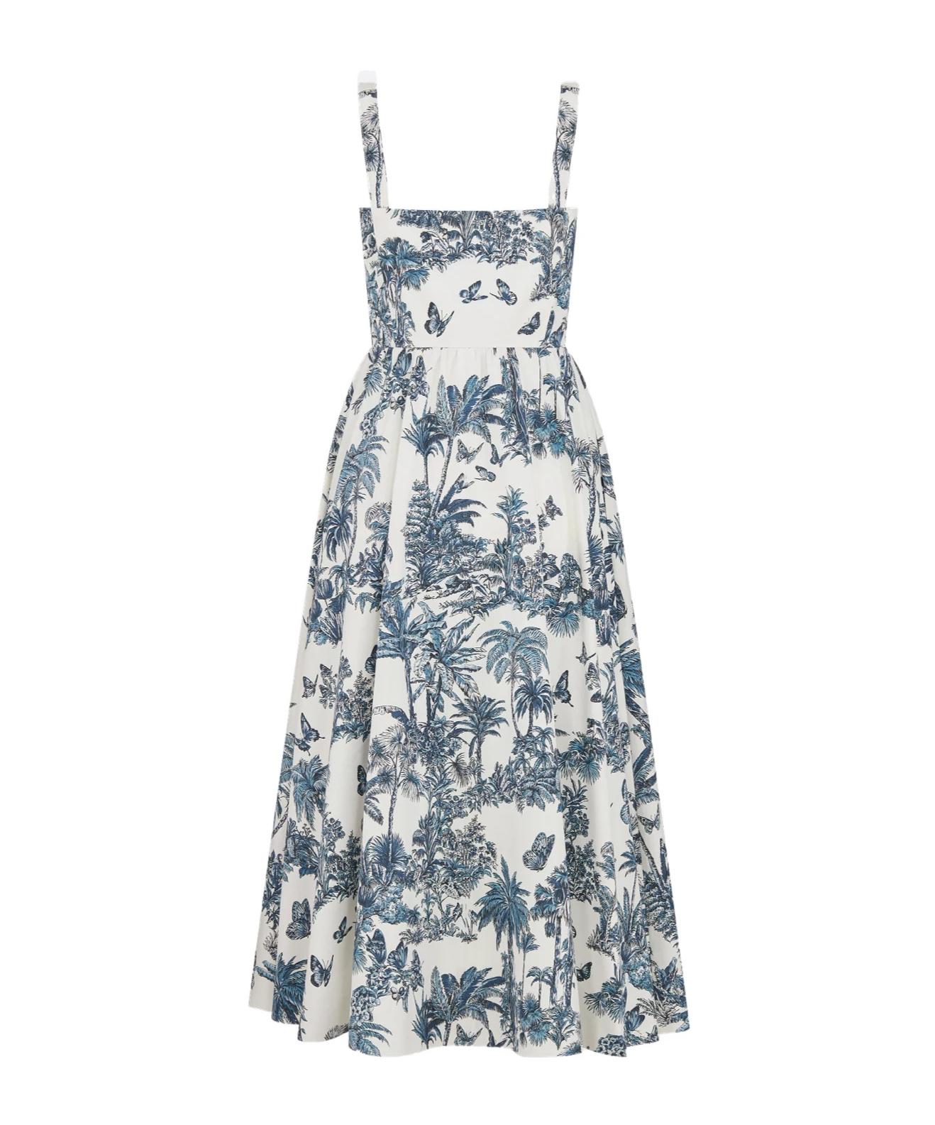 Dior Iviera Mid-Length Flared Dress in Blue | Lyst