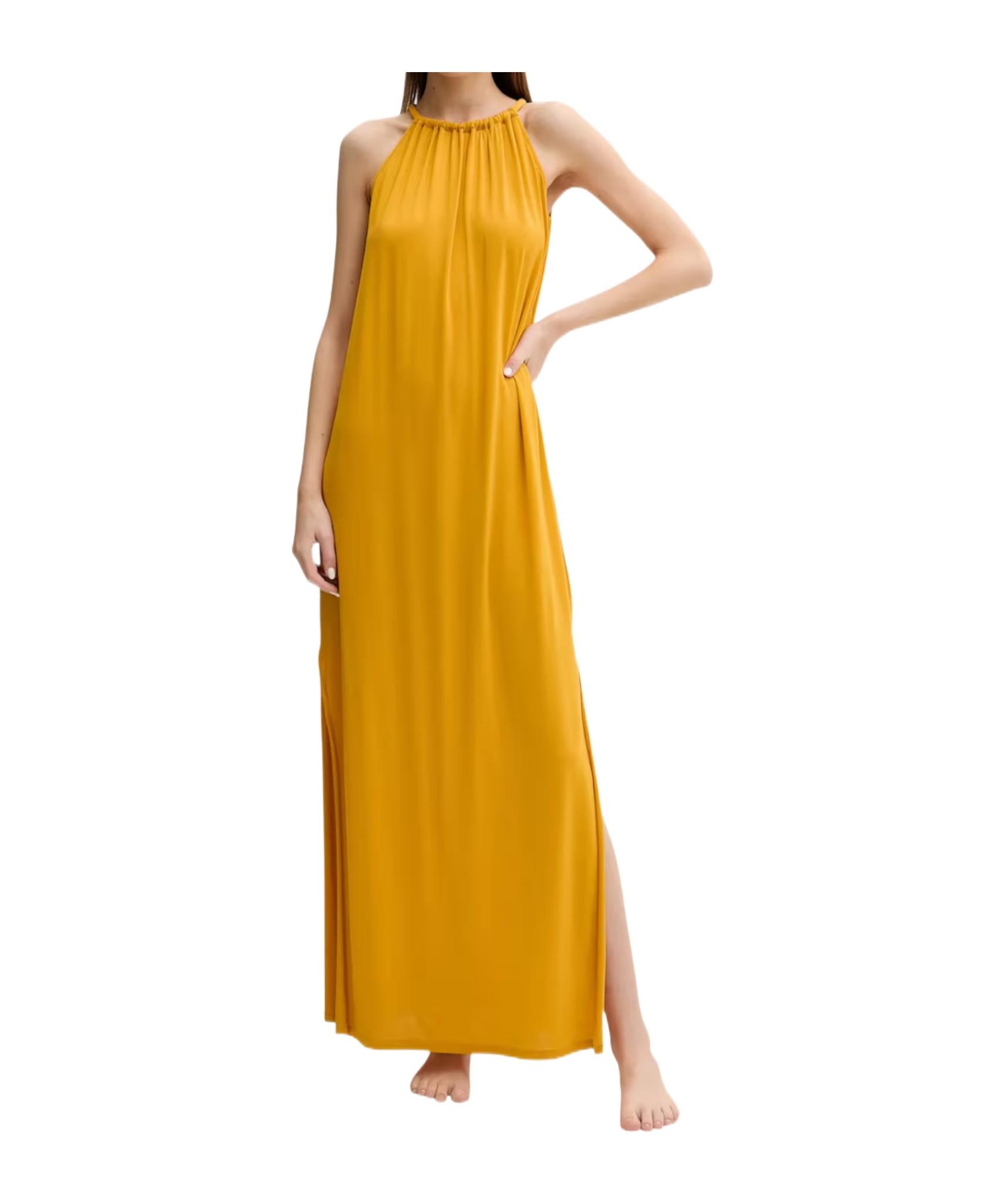 DT★Max Mara★yellow シルククレープドレス DT MaxMara EPSILON シルク クレープデシン ドレス ワンピース