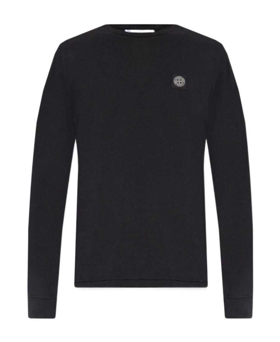 Stone island long sleeve patch logo tee shop