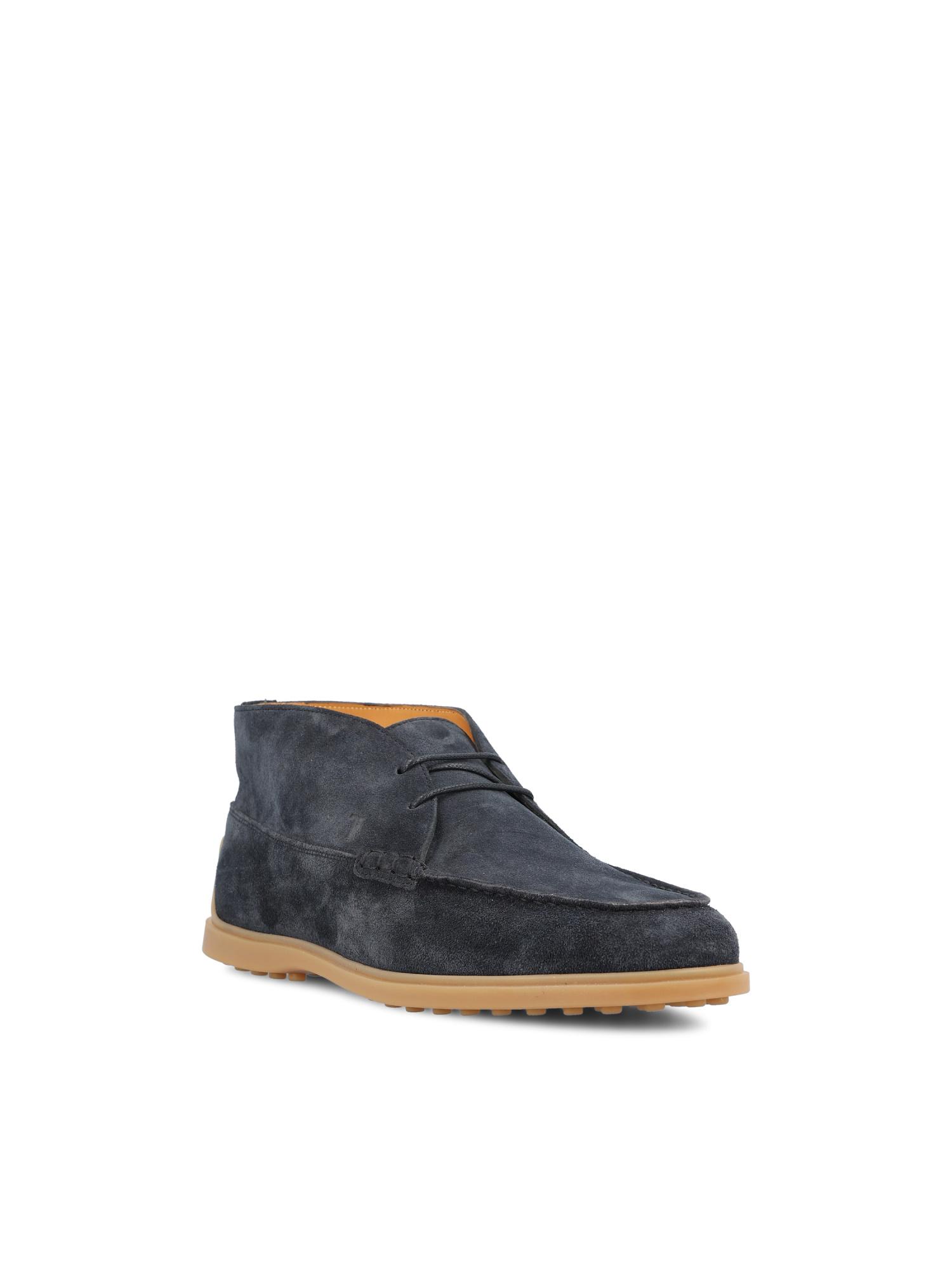 Classic Suede Desert Chukka‎ Boots with Blue Laces Casual Ankle Boots Corry Chukka Midnight Blue Suede Leather Boots For Men - The  main image 2