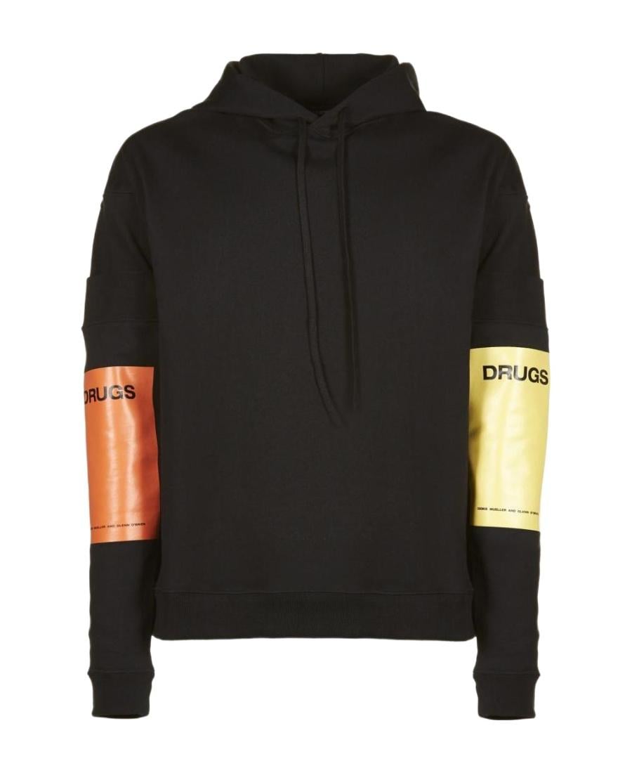 Raf Simons Logo Hooded Sweater in Black for Men | Lyst