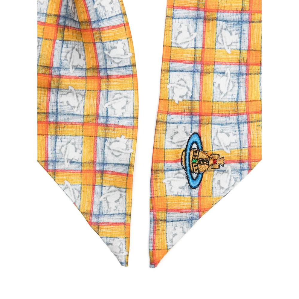 ★Vivienne Westwood★ 25SS ORB Tartan Print Scrunchie 810200 Check Orb Scrunchie in YELLOW | Vivienne Westwood®