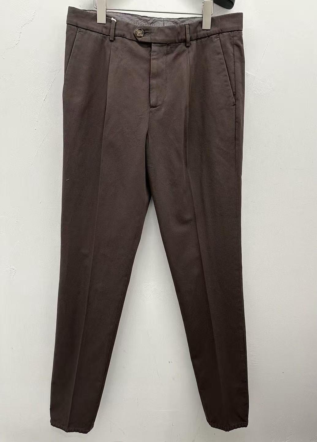 パンツ Brunello Cucinelli Gabardine Trousers With Belt BRUNELLO CUCINELLI | Pleated Cotton Gabardine Pants | Men
