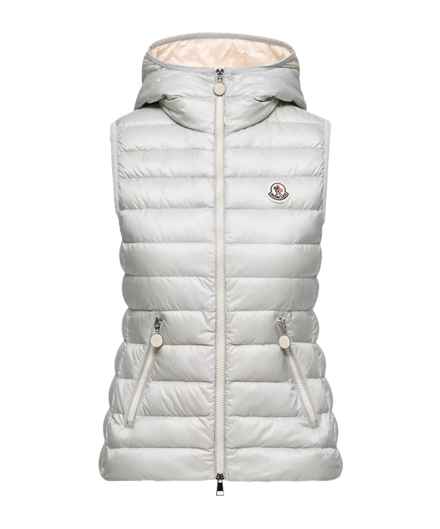 Moncler Glycosse Hooded Zip-Up Padded Gilet in Gray | Lyst