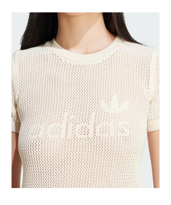 adidas Originals Originals Premium Crochet Cali Tee in White