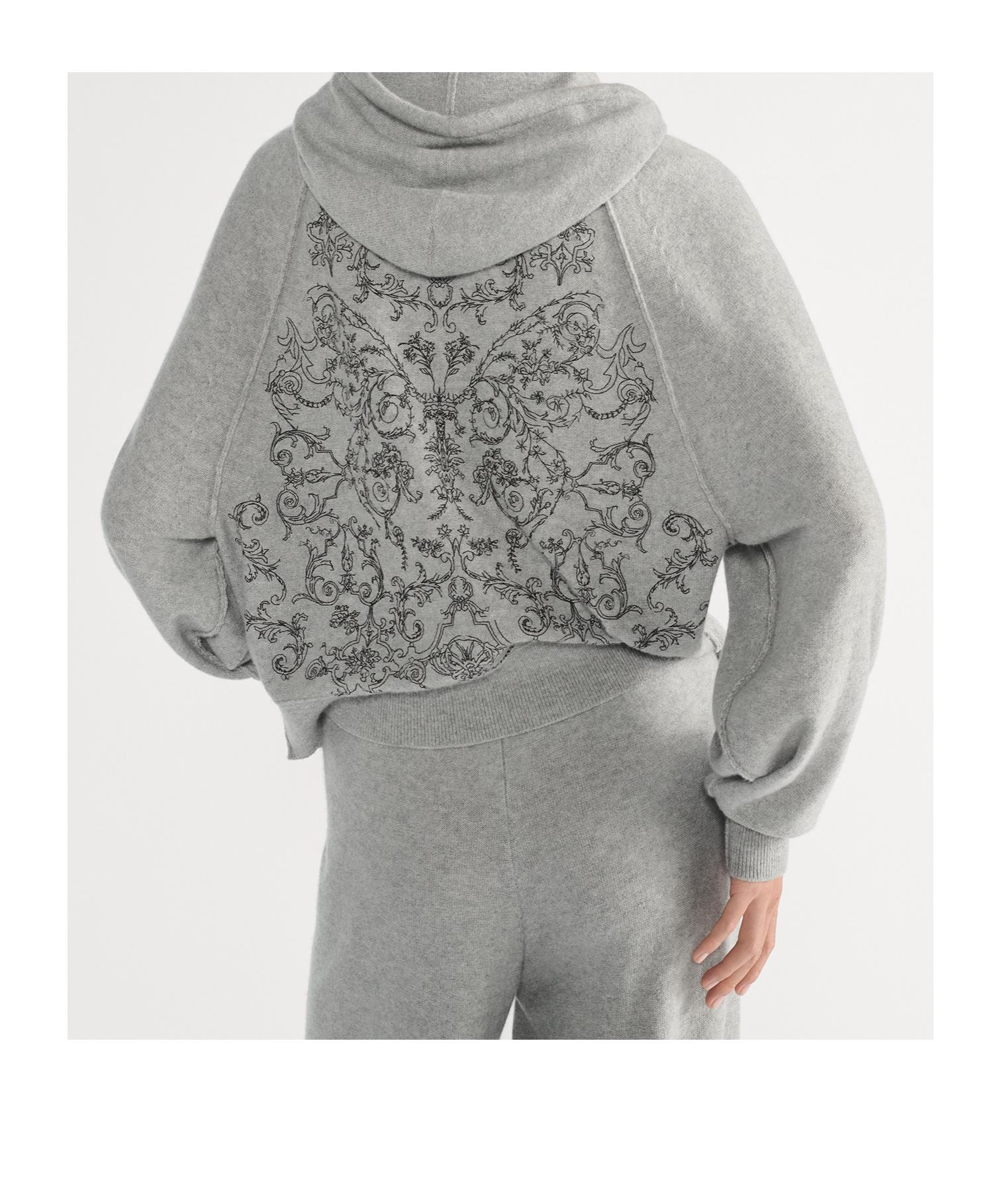 Dior Hooded Zip-Up Cardigan in Gray | Lyst