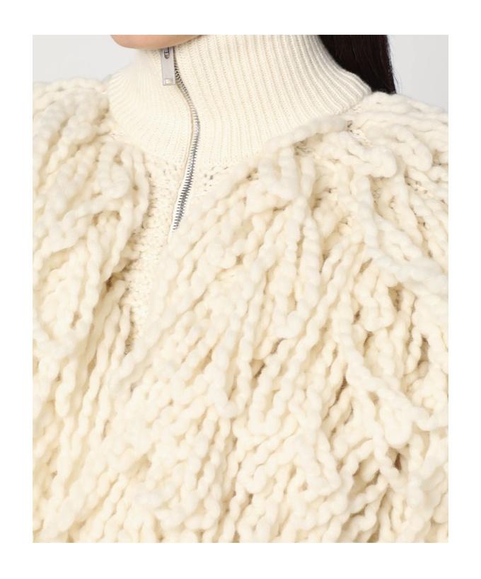 ジャケット Stella McCartney White wool bomber jacket with fringes Stella McCartney Wool Bomber Jacket With Fringes in Natural