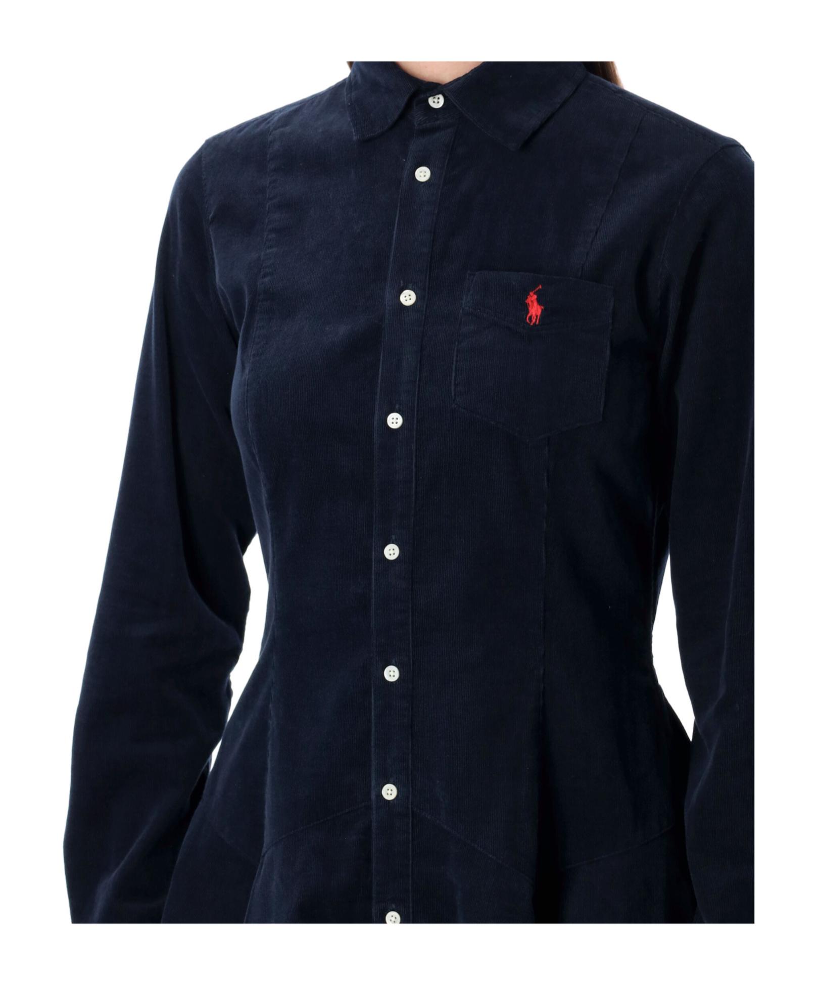 Polo Ralph Lauren Corduroy Flared Shirt Mini Dress in Blue | Lyst Polo Ralph Lauren Corduroy Flared Shirt Mini Dress in Blue | Lyst