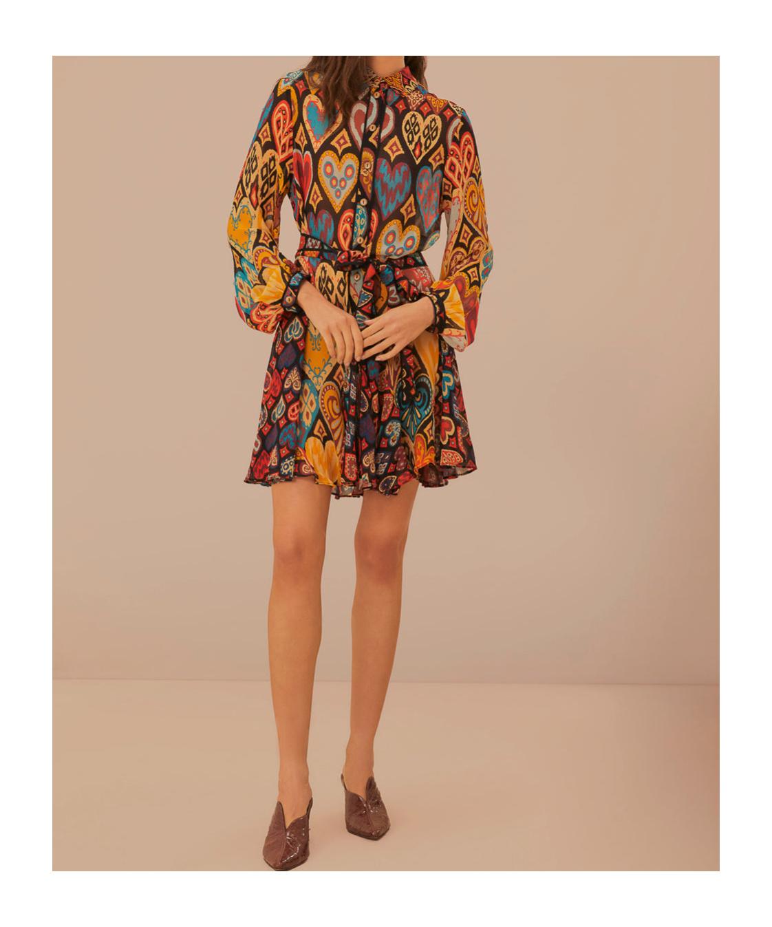 black hearts ikat mini dress FARM Rio Belted in Orange SIZE:AU 10 95% Polyester 5% SpandexLining designer suit Betty Draper Dress, Late