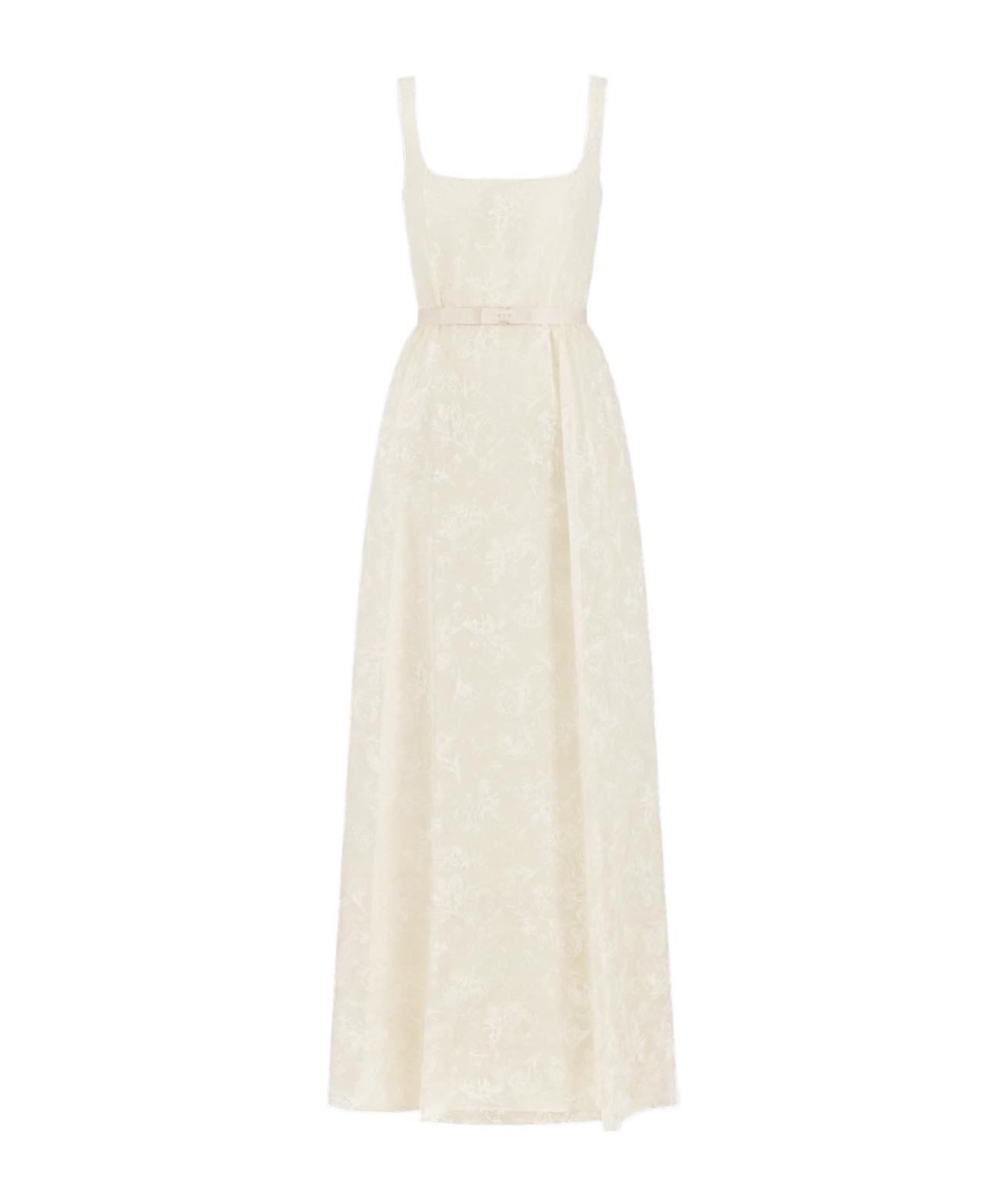 lace waterfall dress Multi-Layered Organza Gown with Lace Light Blue / US 6