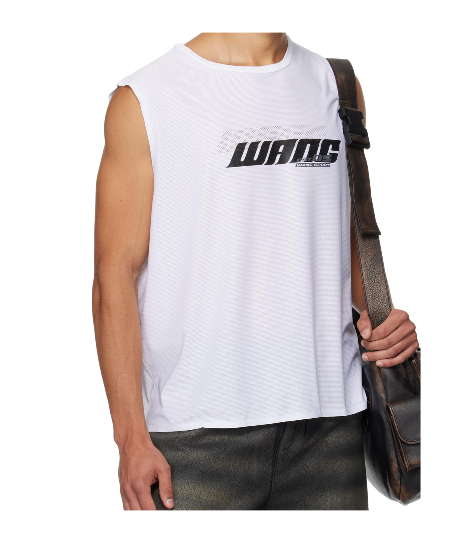 【ALEXANDER WANG】DISTRESSED MUSCLE TEE M Alexander Wang Black Distressed T-Shirt Alexander Wang