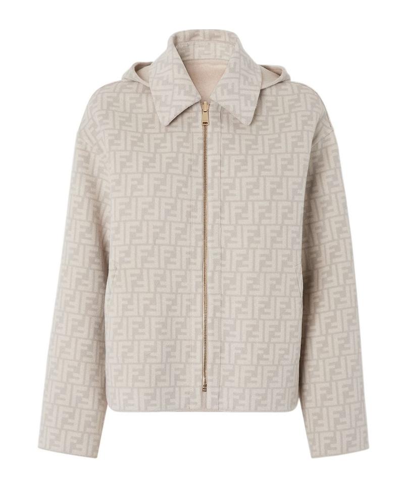 Fendi Hooded Reversible Jacket in Natural | Lyst