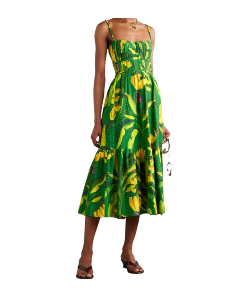 slim fit dress slacks Farm Rio Anthropologie Puff Sleeve Mini Dress Lime Small – Finds For You main image 1