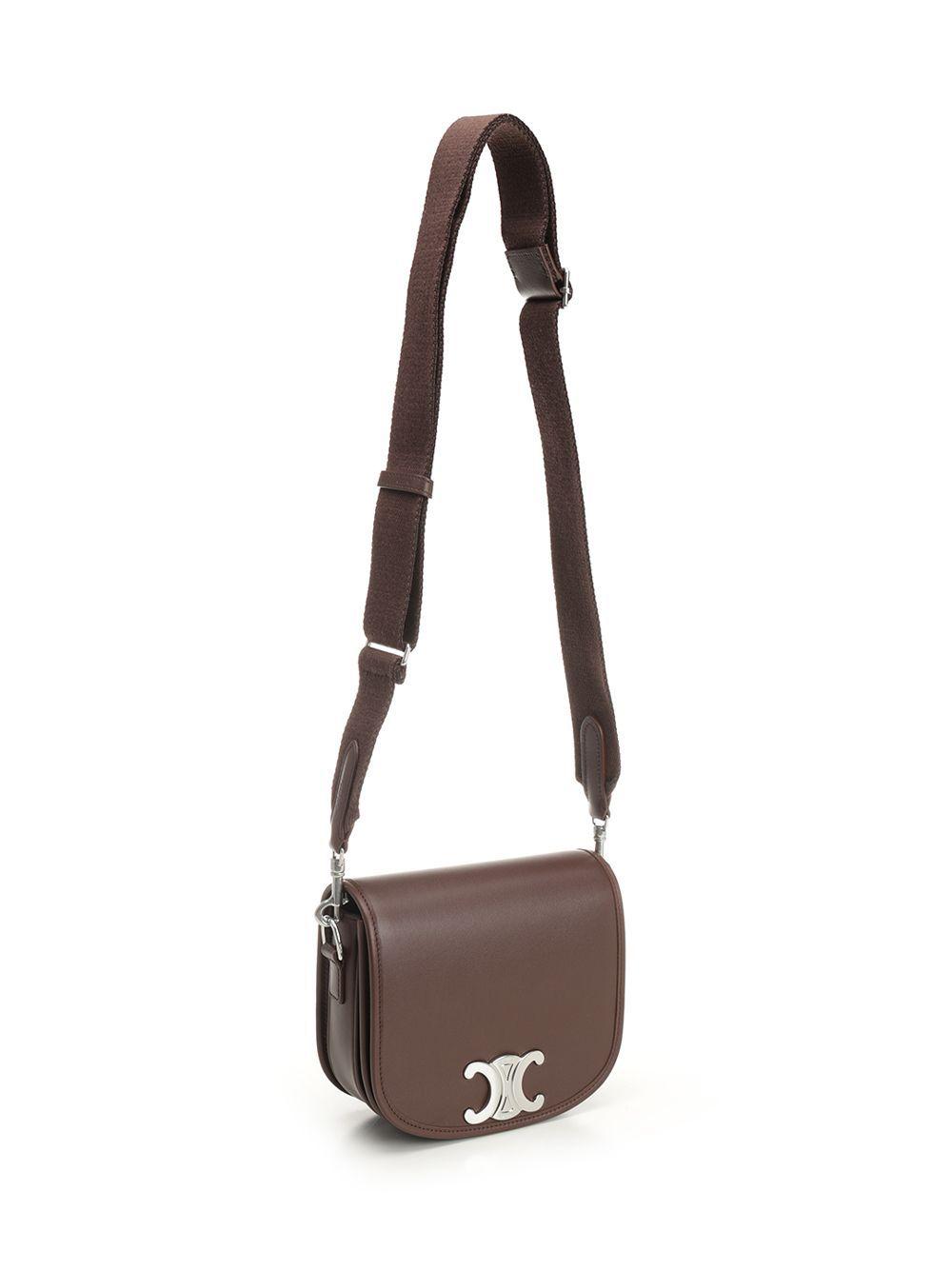 Celine Small Besace Strap Triomphe in Brown for Men | Lyst