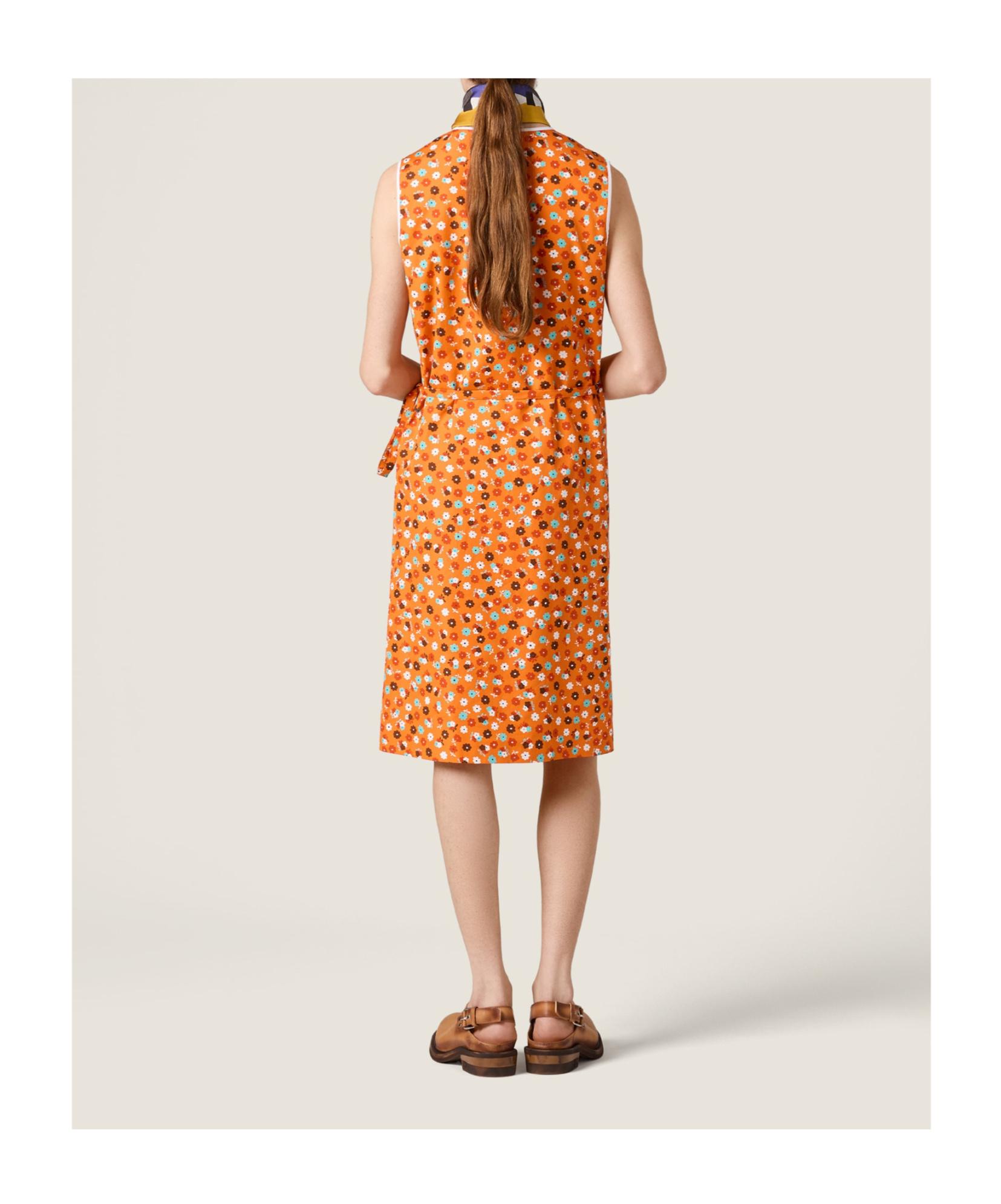 orange print poplin dress Dolce & Gabbana Majolica Print Poplin Short Dress
