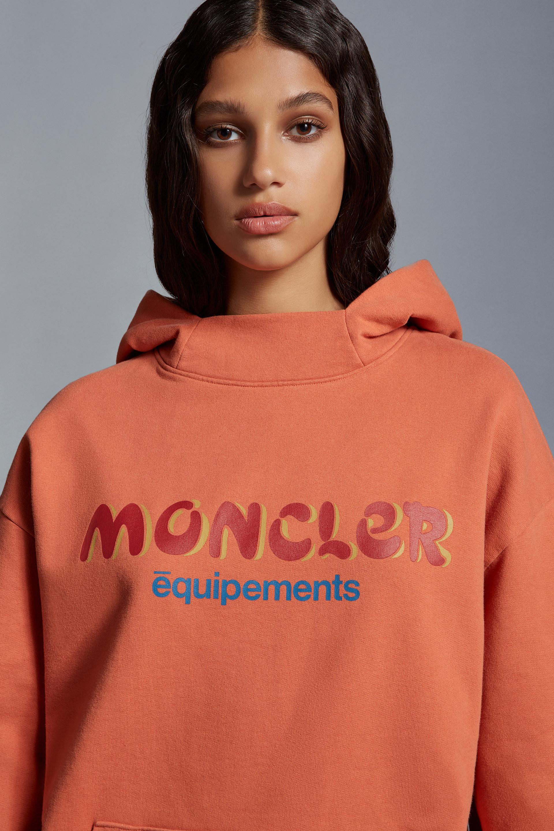 Moncler Logo Hoodie in Orange for Men | Lyst UK