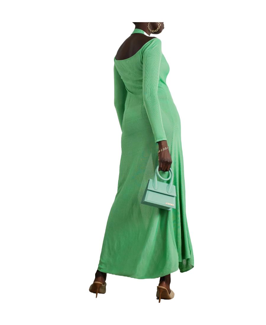 Jacquemus Logo Shoulder-Cut Extra-Long Dress in Green | Lyst