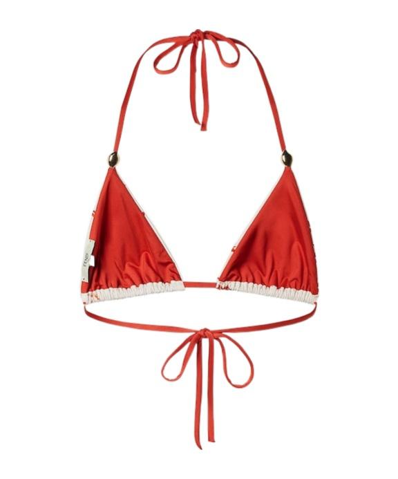 ビキニ FENDI CORAL PRINT SEASLIP Fendi Lycra Bikini Top With Coral Print in White | Lyst