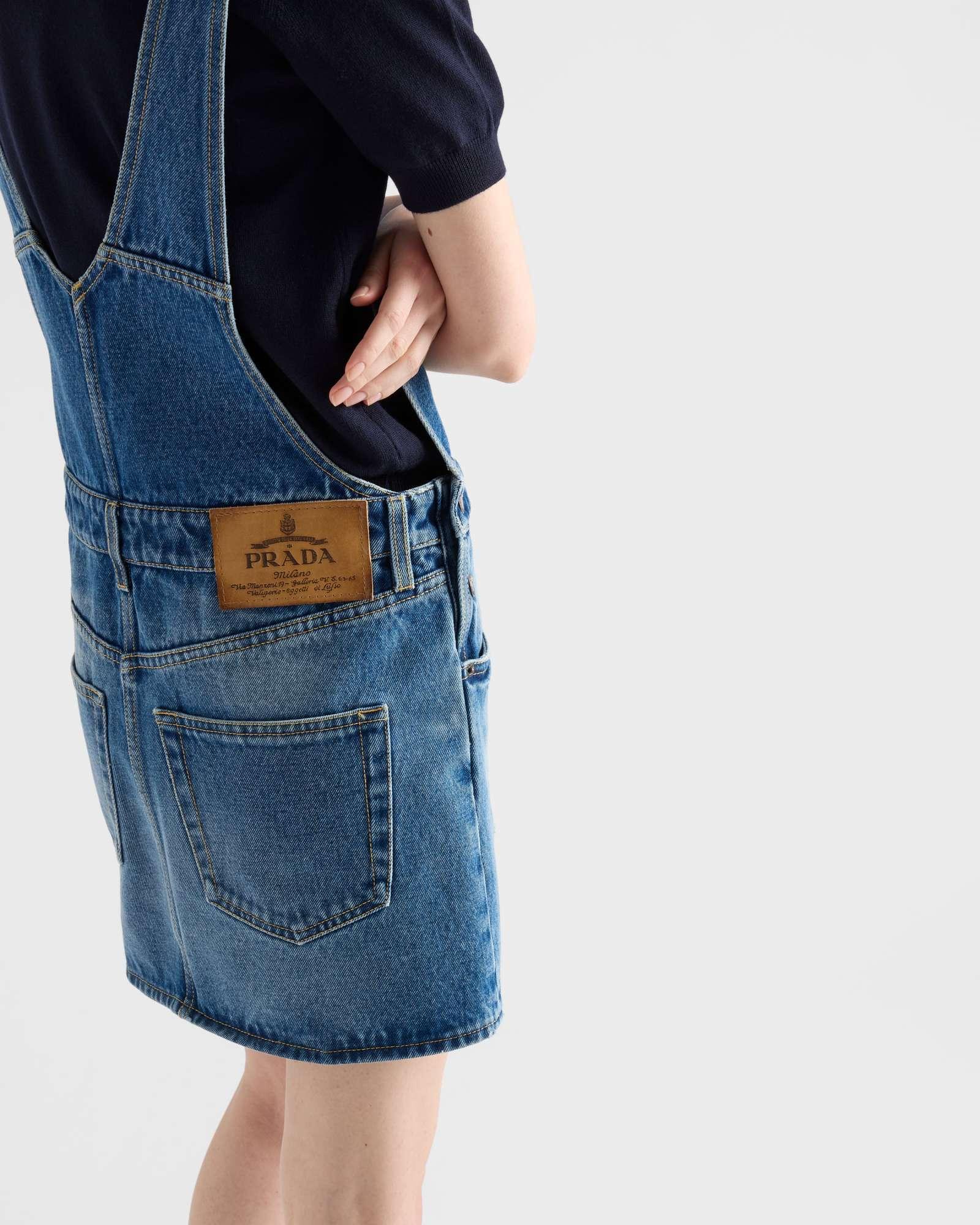 ワンピース PRADA DENIM DUNGAREES DRESS Prada Denim Dungaree Mini Dress in Blue | Lyst