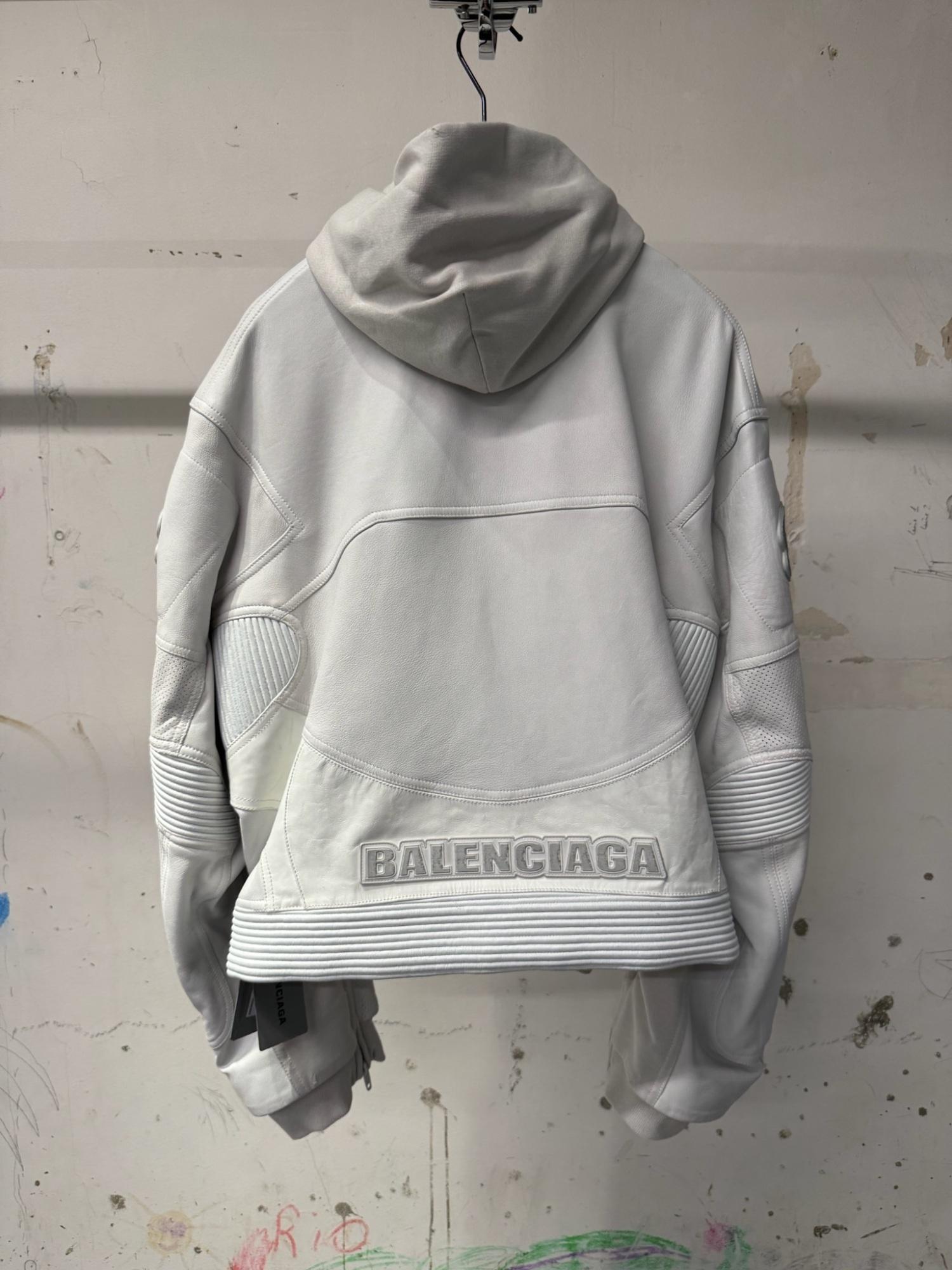 Balenciaga Hybrid Biker Jacket in Gray for Men | Lyst