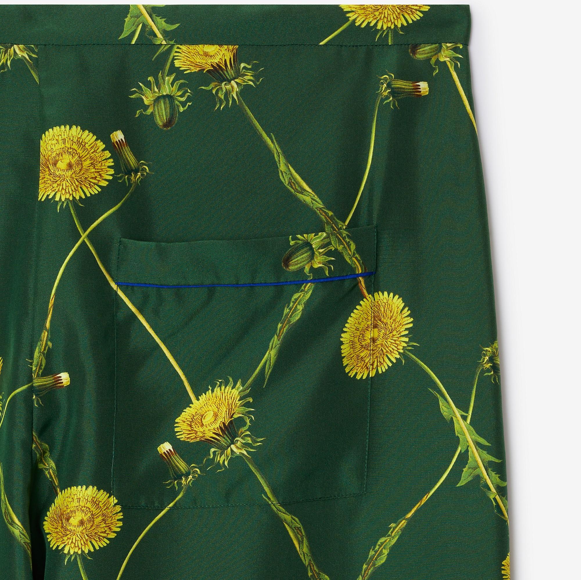 Burberry Floral Printed Wide-Leg Pants in Green | Lyst