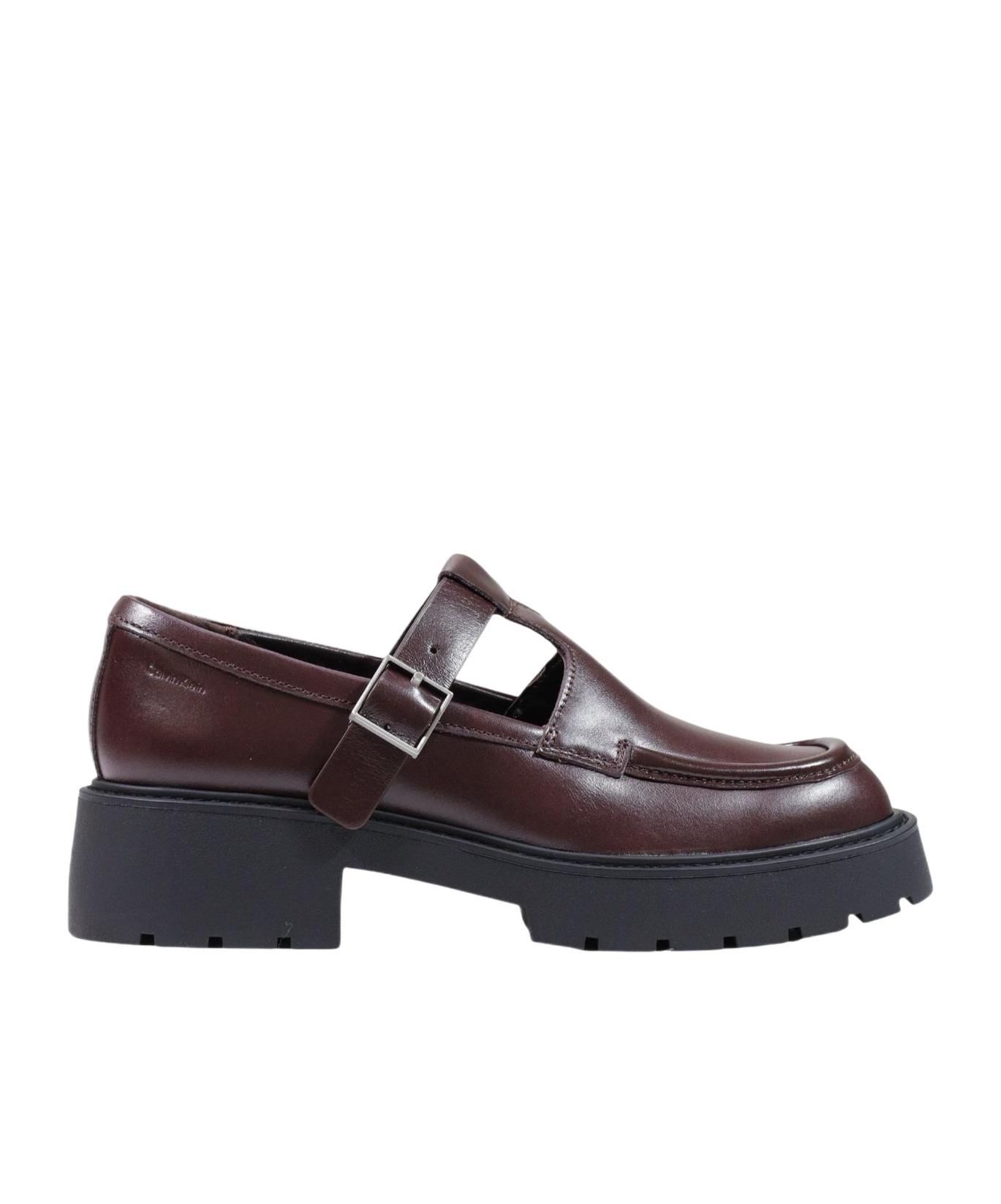 Calvin Klein Brown Leather Lug Sole Penny Loafers Amazon.com | Calvin Klein Crispo Dark Brown Leather 8.5 M  main image 2