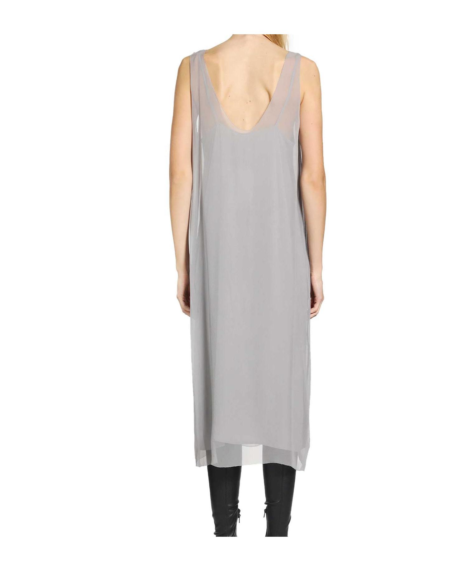 TOTEME Chiffon Midi Slip Dress in Gray | Lyst
